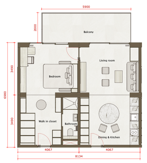 1-bed ensuite plan