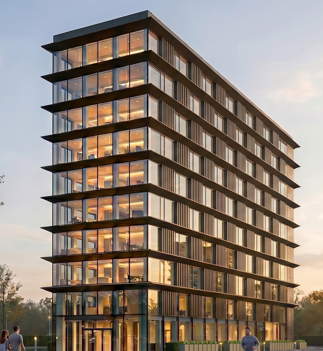 HALO PBSA facade with operable timber screens