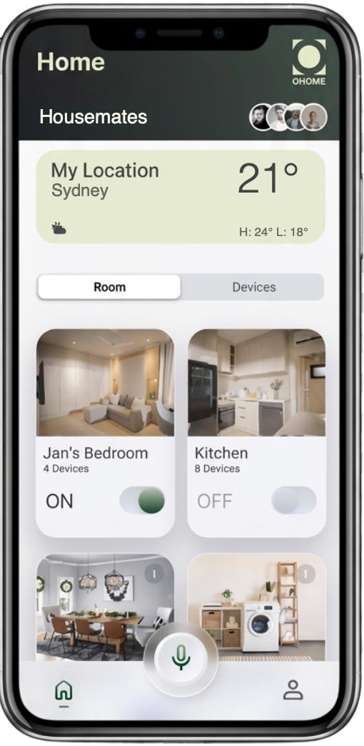 OHOME app — control your home from your phone