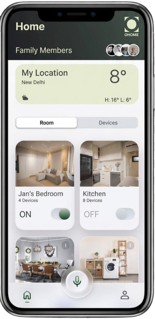 OHOME app — control your home from your phone