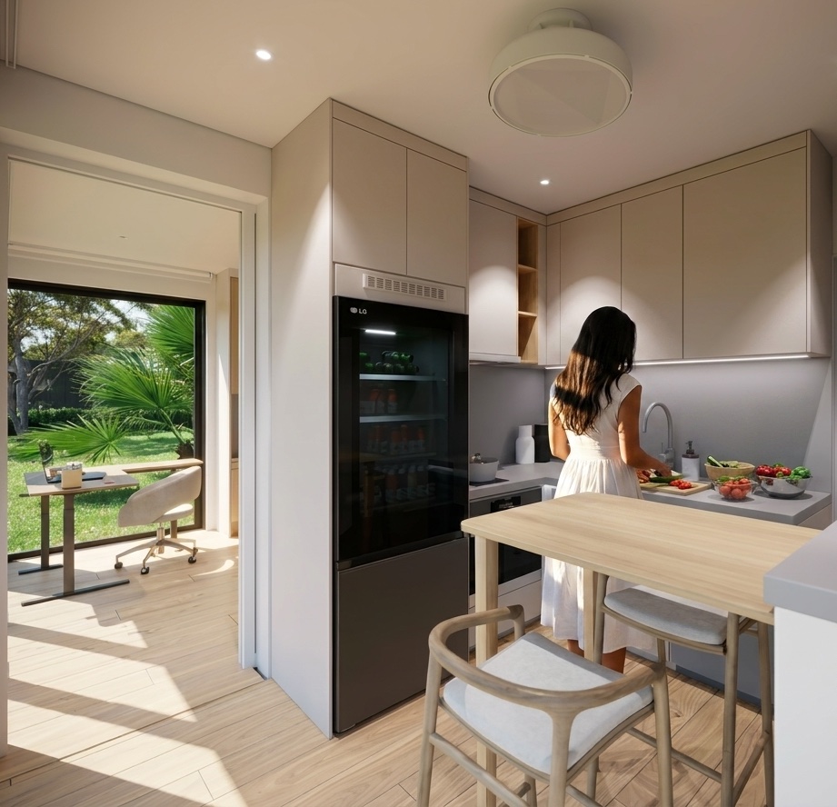 OHOME kitchen — LG appliances and quartz benchtops